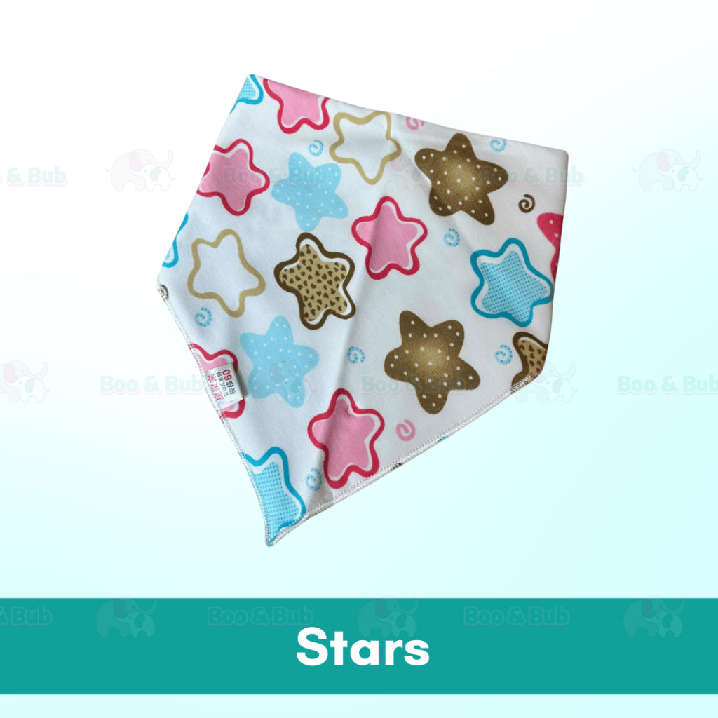 Baby Cotton Triangle Bibs | Toddler newborn Bib With Button | double layers Cartoon Character Animal Print - Boo & Bub