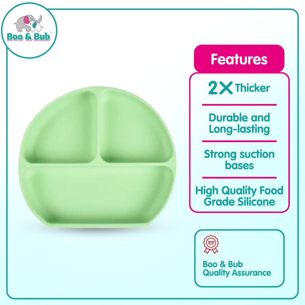 Baby Silicone Dining Set | Suction Plate BPA Free Microwavable Bowl Food Grade Training Dinning Tableware - Boo & Bub
