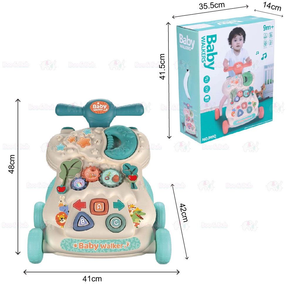 Baby Walker | Stand-to-Sit Trolley High Quality Kids Gift For Toddler Learning Walk Music Piano Phone Drawing Toy - Boo & Bub