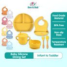 Baby Silicone Dining Set | Suction Plate BPA Free Microwavable Bowl Food Grade Training Dinning Tableware - Boo & Bub