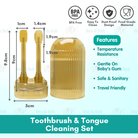 Boo & Bub 3 in 1 Silicone Baby Toothbrush Cup set Infant Oral Care Tongue Cleaner Baby Soft Toothbrush berus gigi baby - Boo & Bub
