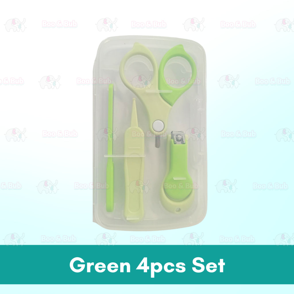 4pcs Newborn Baby Nail Care Set Kit | Cute Infant Finger Trimmer Scissors Nail Clippers Cartoon Animal Storage - Boo & Bub