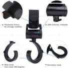 2PCS Baby Stroller Hooks | Pram Rotate 360 Diaper Bag Hanger Baby Kids Activity Gear Stroller Accessories - Boo & Bub