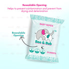 10pcs - Baby Hand Mouth Wipes / Cleaning Wet Tissue | Alcohol-free, paraben-free, fragrance-free wipe / Tisu Basah Bayi - Boo & Bub