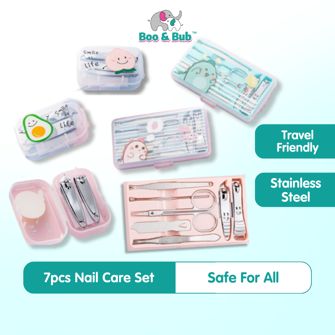 Cartoon Nail Clipper Set Cute Stainless Steel Travel Portable Home Pedicure Nail Ear Spoon Kits Manicure Trimming - Boo & Bub