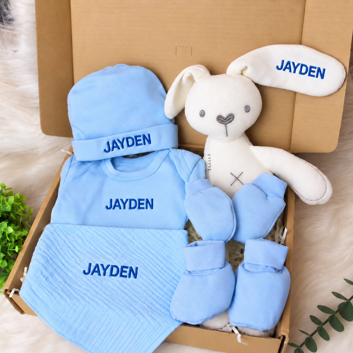 Personalized name embroidery newborn baby gift box set ( SULAM NAMA) - Boo & Bub