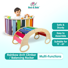 Boo&Bub Rainbow Arch Rocker Waldorf Wooden Rocking Play Balance Board Montessori Kid Climbing Papan Imbangan - Boo & Bub