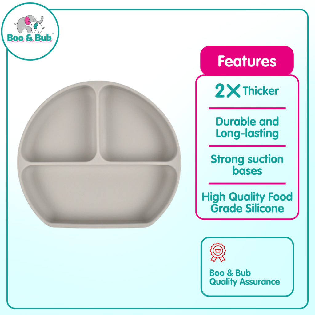 Baby Silicone Dining Set | Suction Plate BPA Free Microwavable Bowl Food Grade Training Dinning Tableware - Boo & Bub