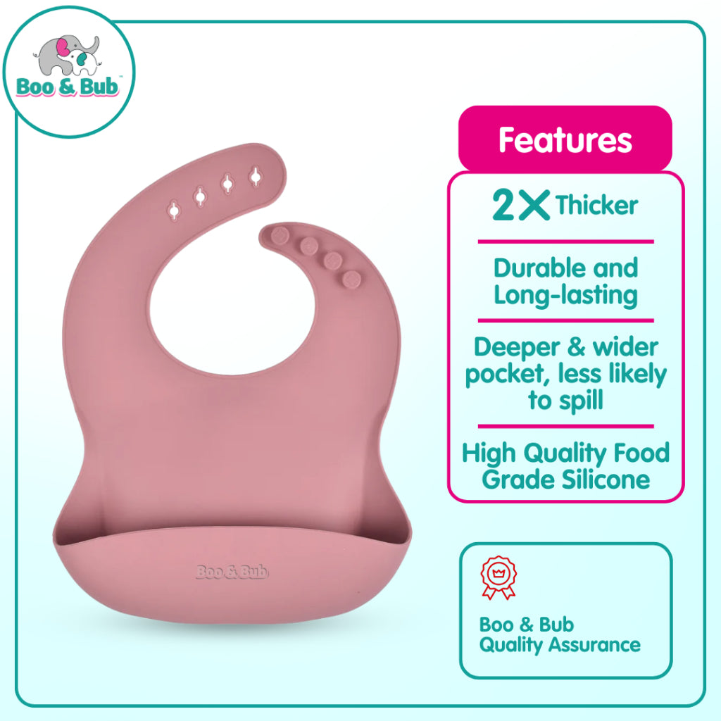 Boo&Bub Baby Stainless Steel Tableware Set 5pcs BPA-Free Silikon Hisap Anti-Tumpah Set Pinggan Mangkuk Bayi 儿童餐具 吸盘防滑 - Boo & Bub
