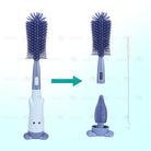 3 Pcs Baby Feeding Bottle Cleaning Brushes Set | Rotary Handle Milk Bottle Washing Nipple Cleaner Soft Silicone - Boo & Bub