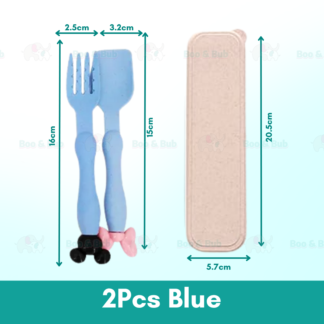 Wheat Cutlery | Bamboo Tableware For Children Travel Cutlery Chopsticks Spoon Kit Gift Dinnerware Set - Boo & Bub