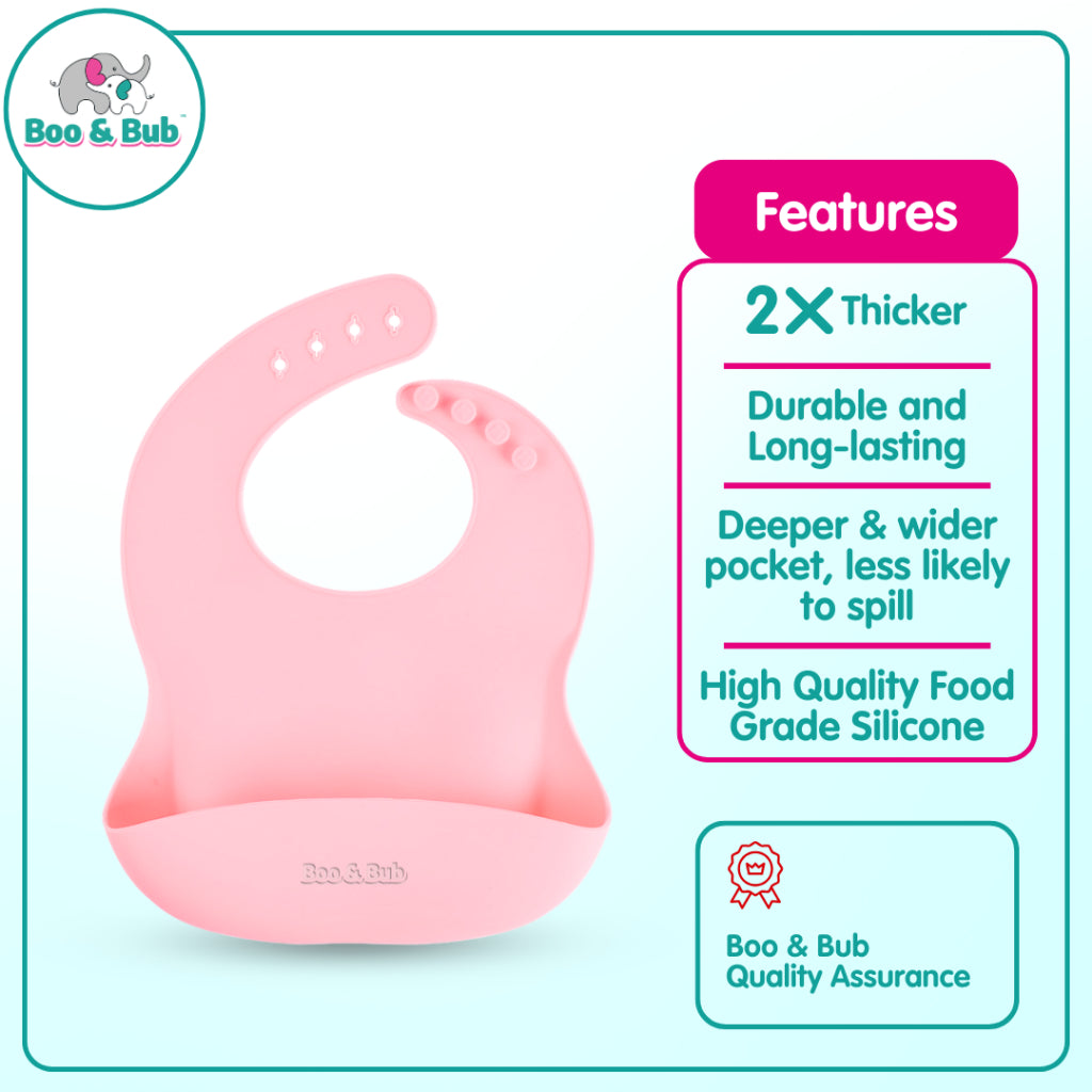 Boo&Bub Baby Stainless Steel Tableware Set 5pcs BPA-Free Silikon Hisap Anti-Tumpah Set Pinggan Mangkuk Bayi 儿童餐具 吸盘防滑 - Boo & Bub