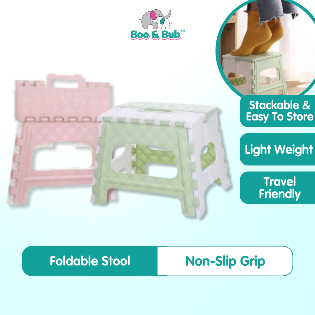 Foldable Stool | Easy Clean Kitchen Home Train Outdoor Bedroom Kids Adults Portable Lightweight Bathroom - Boo & Bub