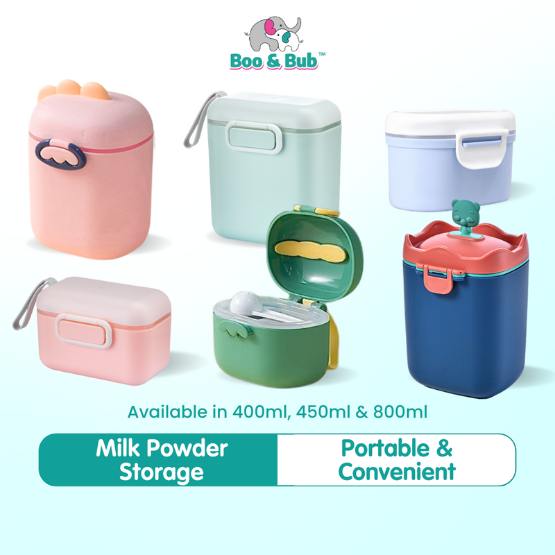 Boo&Bub Milk Powder Container | Infant Feeding Box Newborn Food Storage Box Powder Dispenser Kid Toddler Snack Portable