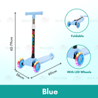 Kid Scooter Flashing Light Wheel | Foldable Aluminum skateboard kids Adjustable Height  Foot Scooters Toys Gifts - Boo & Bub