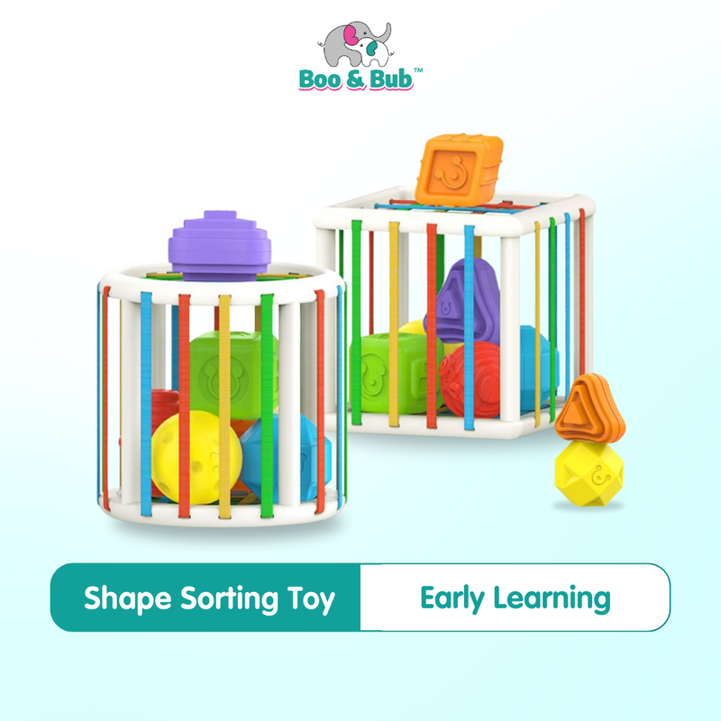 Shape Sorting Toy | Motor Skill Touch Grasp Toy Color Cognition Sensory Toy Kids Cube Montessori Educational Baby