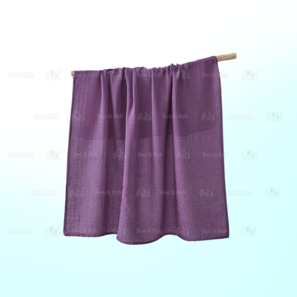 Newborn Baby Muslin Swaddle | Infant bamboo Soft Cloth Nursing Towel Blanket | Kain Lampin Kain Selimut Kain Bedung - Boo & Bub