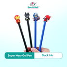 Super Hero Pen |  Black ink gel pen School Student Office Stationery Supplies Pens friend classmate birthday gift - Boo & Bub