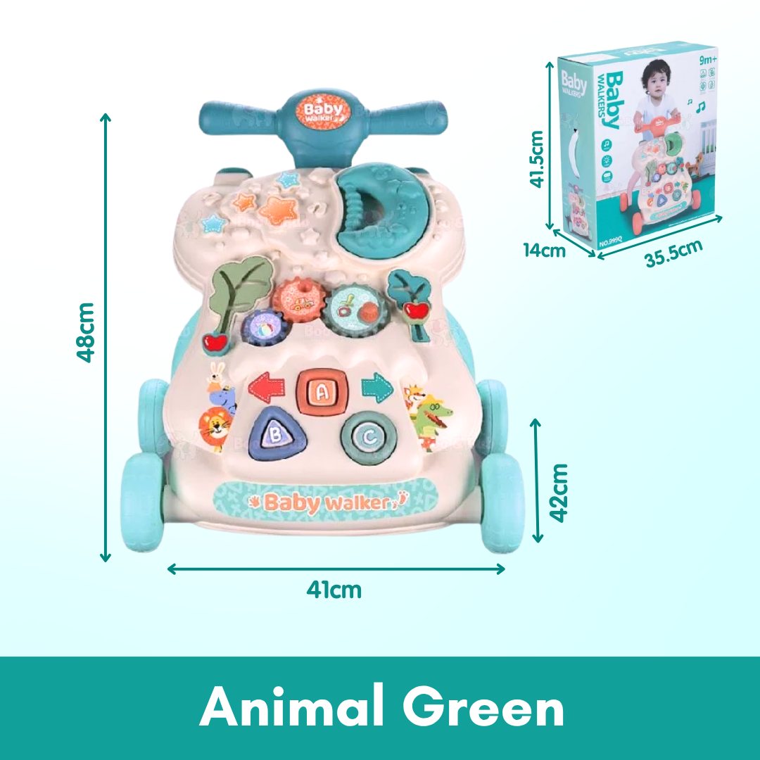 Baby Walker | Stand-to-Sit Trolley High Quality Kids Gift For Toddler Learning Walk Music Piano Phone Drawing Toy - Boo & Bub