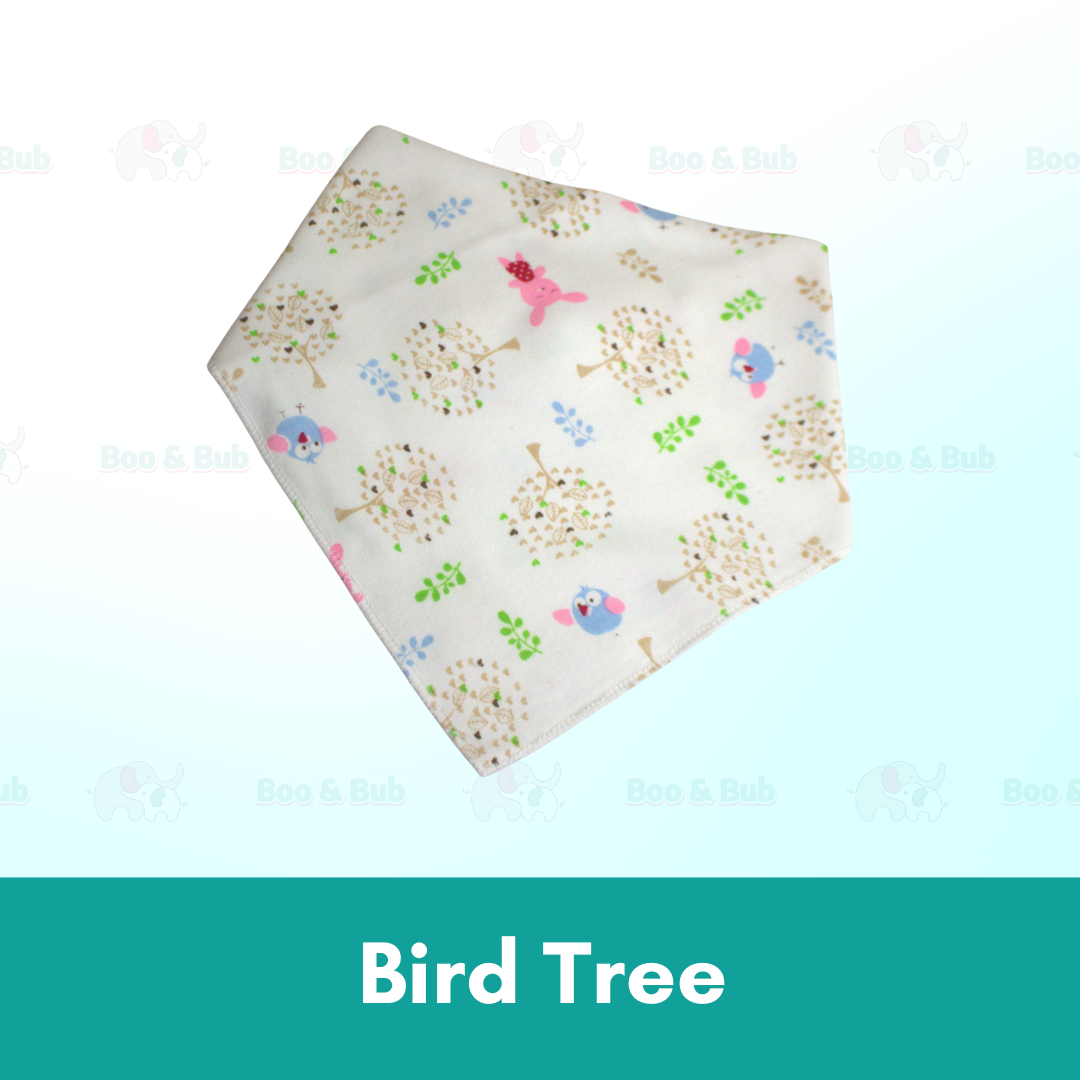 Baby Cotton Triangle Bibs | Toddler newborn Bib With Button | double layers Cartoon Character Animal Print - Boo & Bub