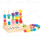 Baby Wooden Beads String with Metal Box | Toy Cartoon Fruit Animal toy Early Learning Educational Montessori - Boo & Bub