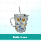 400ml Milk Cup with Cover Silicone straw | Training Glass Mug Baby Dinosaur Unicorn Water Bottle Heat-Resistant - Boo & Bub