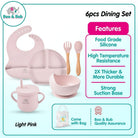 Baby Silicone Dining Set | Suction Plate BPA Free Microwavable Bowl Food Grade Training Dinning Tableware - Boo & Bub