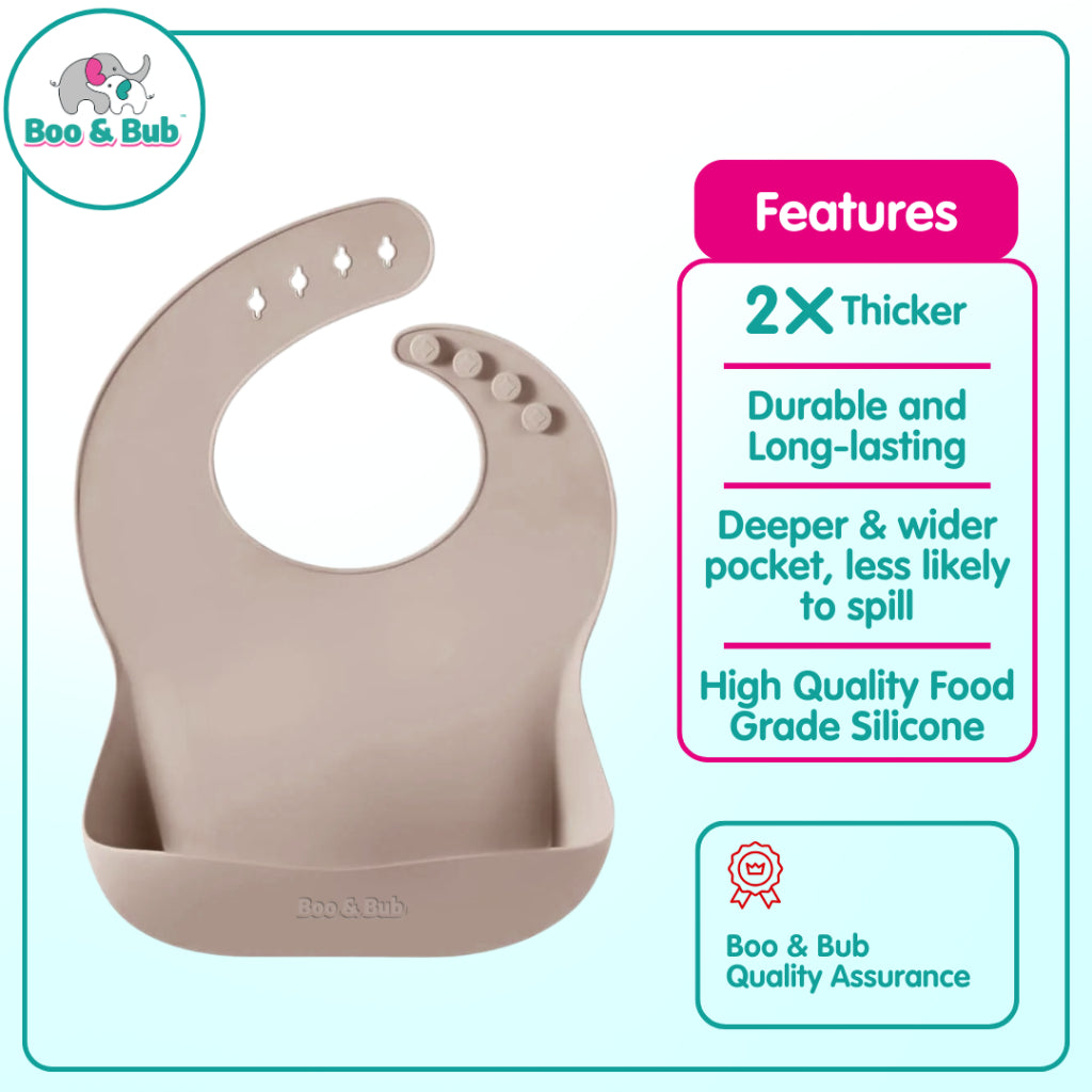 Boo&Bub Baby Stainless Steel Tableware Set 5pcs BPA-Free Silikon Hisap Anti-Tumpah Set Pinggan Mangkuk Bayi 儿童餐具 吸盘防滑 - Boo & Bub