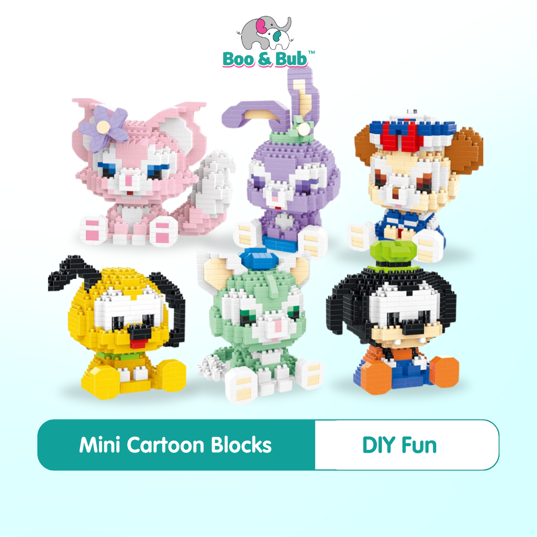 Boo&Bub Mini Cartoon Lego Block | DIY kid Disney Character Model Building Blocks Nano block Action Figures 积木 模型 - Boo & Bub