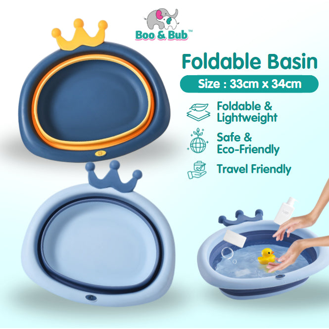Foldable Children Washbasin | Portable travel Baby basin Silicone Folding Outdoor face washing