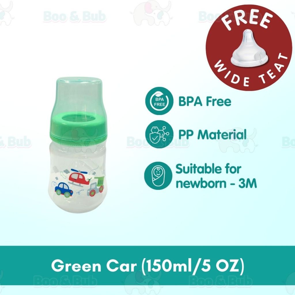 Boo&Bub Botol Susu PP Wide Neck Baby Bottle Baby Milk Bottle Feeding Bottle Nursing Bottle 150ml/250ml/320ml - Boo & Bub