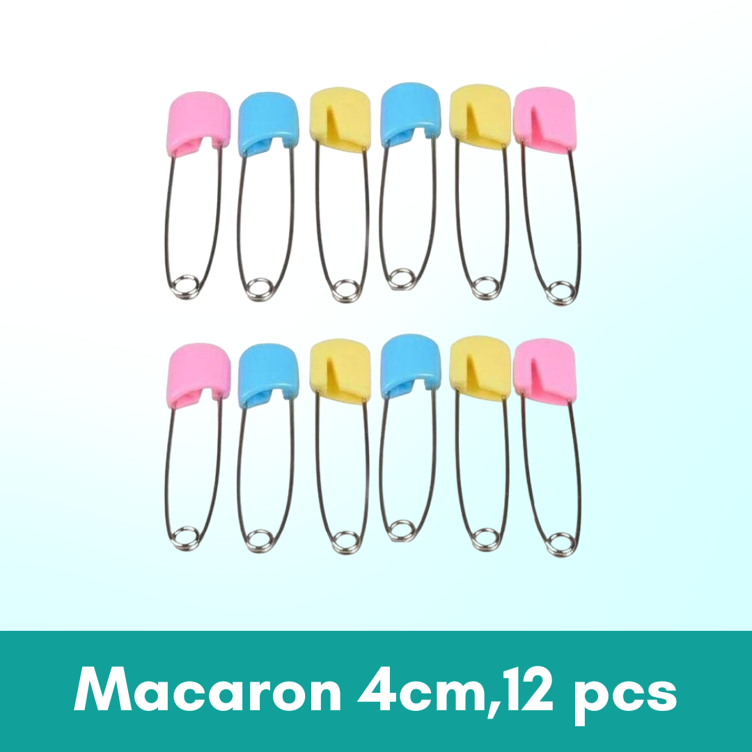 Boo&Bub 10Pcs Plastic Head Safety Pins Baby Kids Cloth Nappy Locking Brooch Buckles Colorful Needle Pins - Boo & Bub
