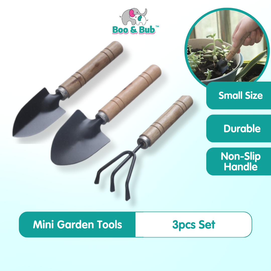 3 PCS  Mini Garden Tools |Small Multifunction Shovel Rake Spade with Nonslip Wooden Handle Household Potted Flower - Boo & Bub