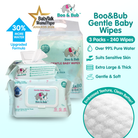 Boo&Bub 3x80pcs Baby Hand Mouth Wipes / Wet Tissue | Alcohol-free, paraben-free, fragrance-free wipe - Boo & Bub