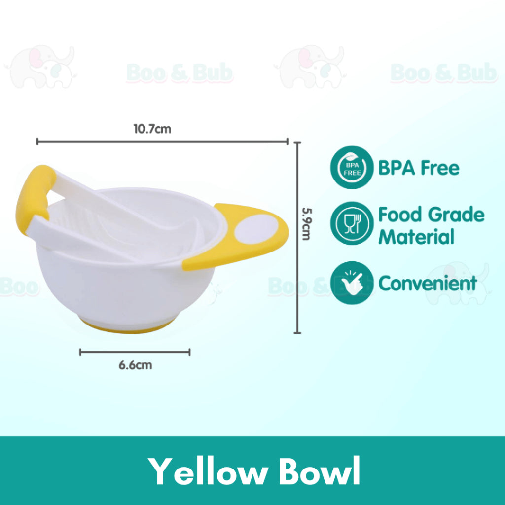 Boo&Bub Baby Grinding Bowl Manual Kids Feeding Bowl Vegetable Fruit Infant Food Masher Set Food Bowl - Boo & Bub