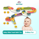 Baby Bath Slideway Toy | Wall Suction Cup Assembling Tracks Little Yellow Duck Toy | Baby Bathing Water Toy - Boo & Bub