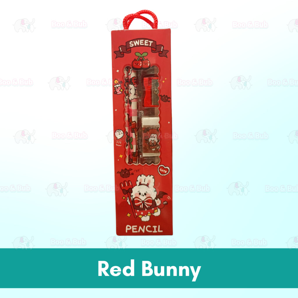 5pcs Pencil Stationery Set with Box | Gift Goodies Setfor children birthday christmas party | pensil Kartun - Boo & Bub