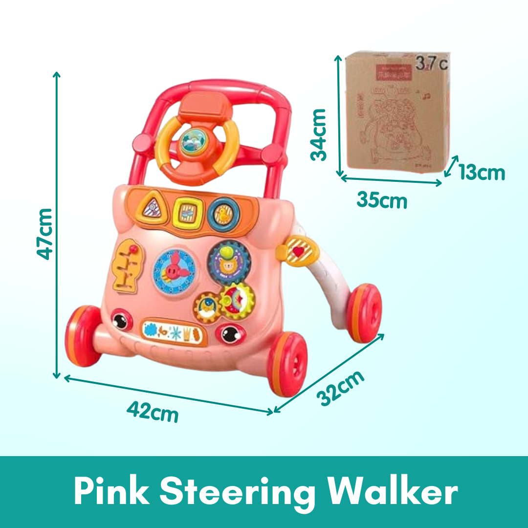 Baby Walker | Stand-to-Sit Trolley High Quality Kids Gift For Toddler Learning Walk Music Piano Phone Drawing Toy - Boo & Bub
