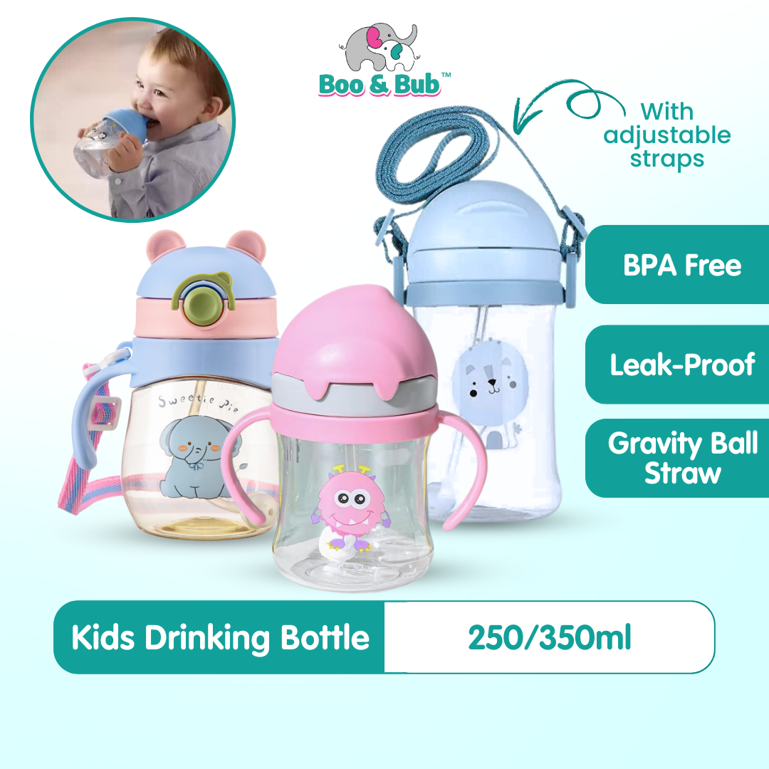 260ml Newborn Water Bottle Leak Proof with Handle | BFA Free Drinking Water Bottle Straw Cup - Boo & Bub