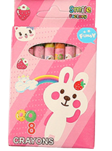 Boo&Bub 8/12pcs Kids Cartoon Colour Crayon set Birthday Door Gift Goodies Bag Coloring Crayon Color Pencils Warna Krayon - Boo & Bub