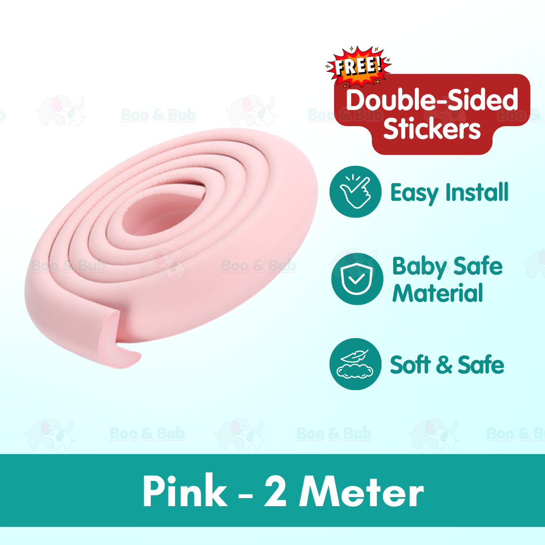 2m Edge & Corner Guards/Baby Bumper/Edge Strip/Table Corner Edge Protector | Bayi Keselamatan Tabel Ujung Pojok - Boo & Bub