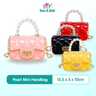 Mini Pearl Handbag | Elegant Shoulder Messenger Portable Chain Bag Girl PVC Jelly Bag Crossbody Small Square - Boo & Bub