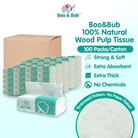 [100 Packs/ Carton] Boo&Bub Bamboo Tissue Soft Facial Tissue - Boo & Bub