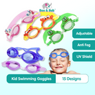 Boo&Bub Kids Swimming Goggles | Kid Swim Glass Goggle Anti Fog UV Protection Sunglasses Children Training Mask Eyewear - Boo & Bub