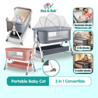 Boo&Bub Newborn Folding Baby Crib Multifunction Portable Baby Cot Adjustable portable baby Bed travel cot katil bayi - Boo & Bub