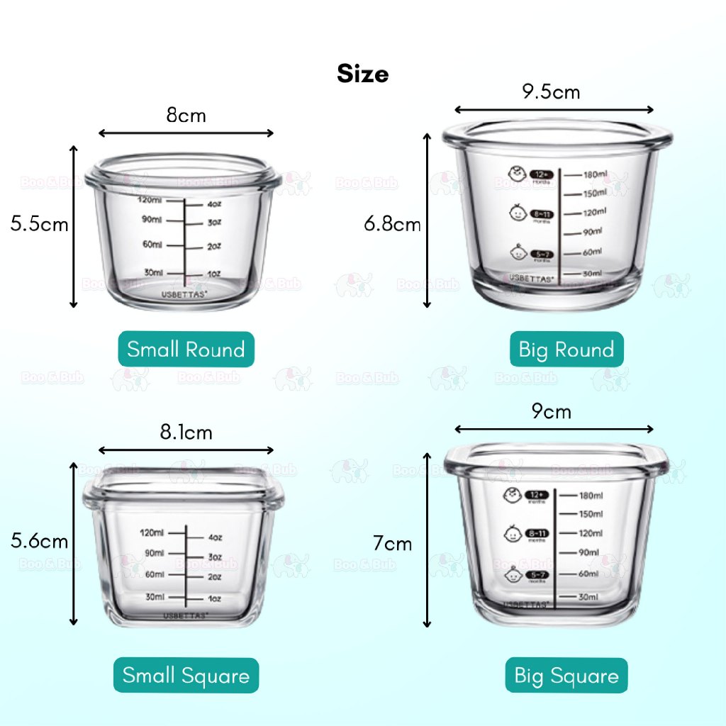 Boo&Bub Children's Complementary Food Bowls Children's Transparent Lunch Boxes Baby Glass Food Storage Containers - Boo & Bub