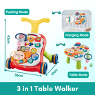Baby Walker | Stand-to-Sit Trolley High Quality Kids Gift For Toddler Learning Walk Music Piano Phone Drawing Toy - Boo & Bub