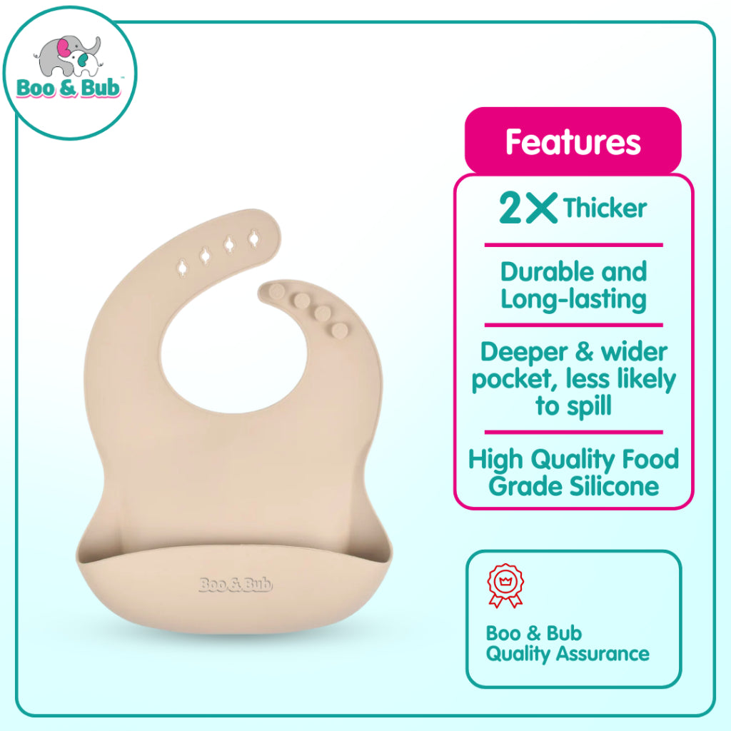 Boo&Bub Baby Stainless Steel Tableware Set 5pcs BPA-Free Silikon Hisap Anti-Tumpah Set Pinggan Mangkuk Bayi 儿童餐具 吸盘防滑 - Boo & Bub