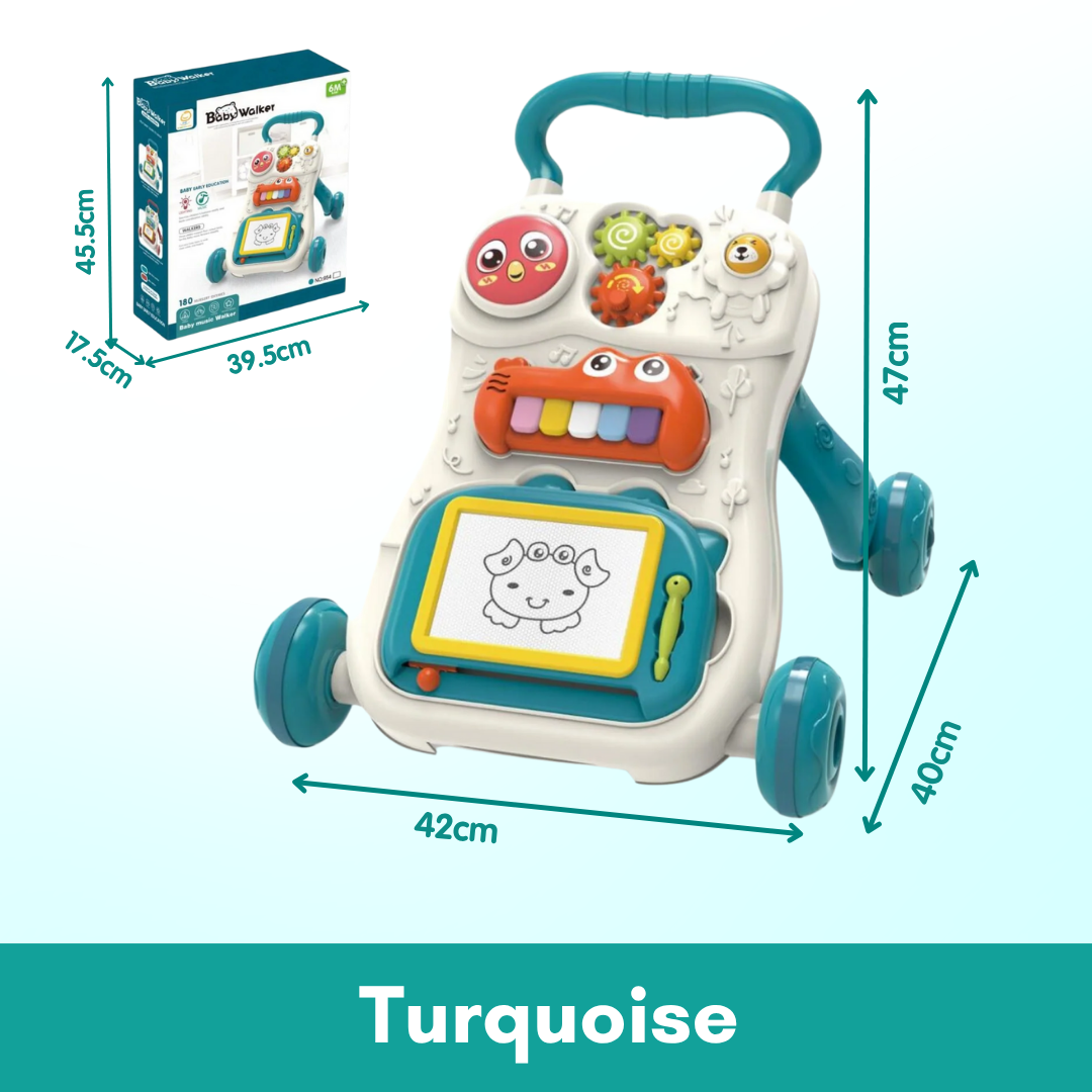 Baby Walker | Stand-to-Sit Trolley High Quality Kids Gift For Toddler Learning Walk Music Piano Phone Drawing Toy - Boo & Bub