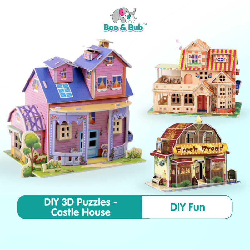3D DIY Puzzle Castle House | Toys Early Learning Puzzle Jigsaw Interesting Learning Educational Toys For Children
